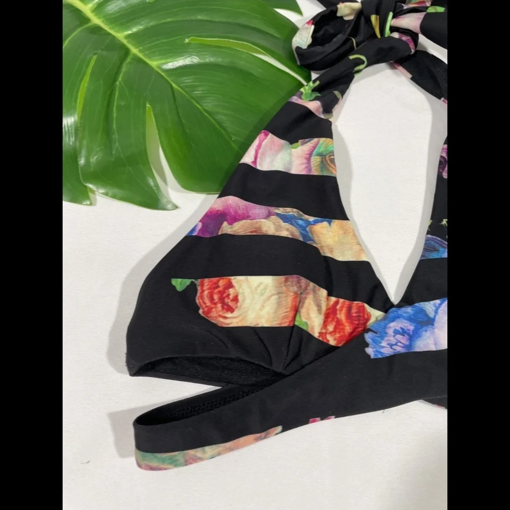 NEW Ted Baker London [ 0 TB ] Tapestry‎ Striped Faux Wrap Bikini Top